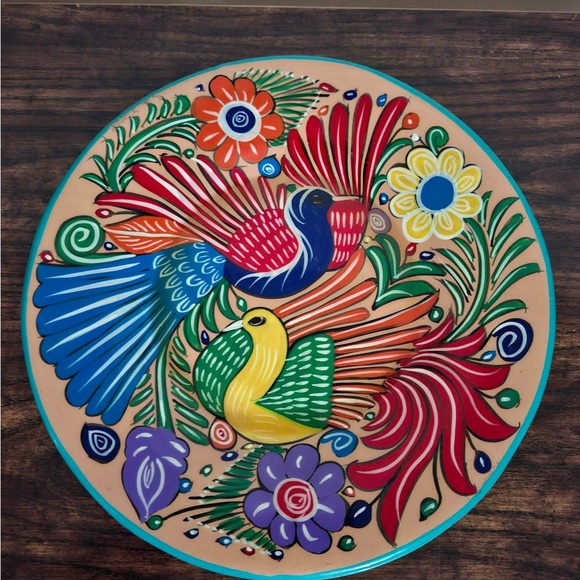 Colorful Hand-Painted Decorative Plate - Picture 1 of 2